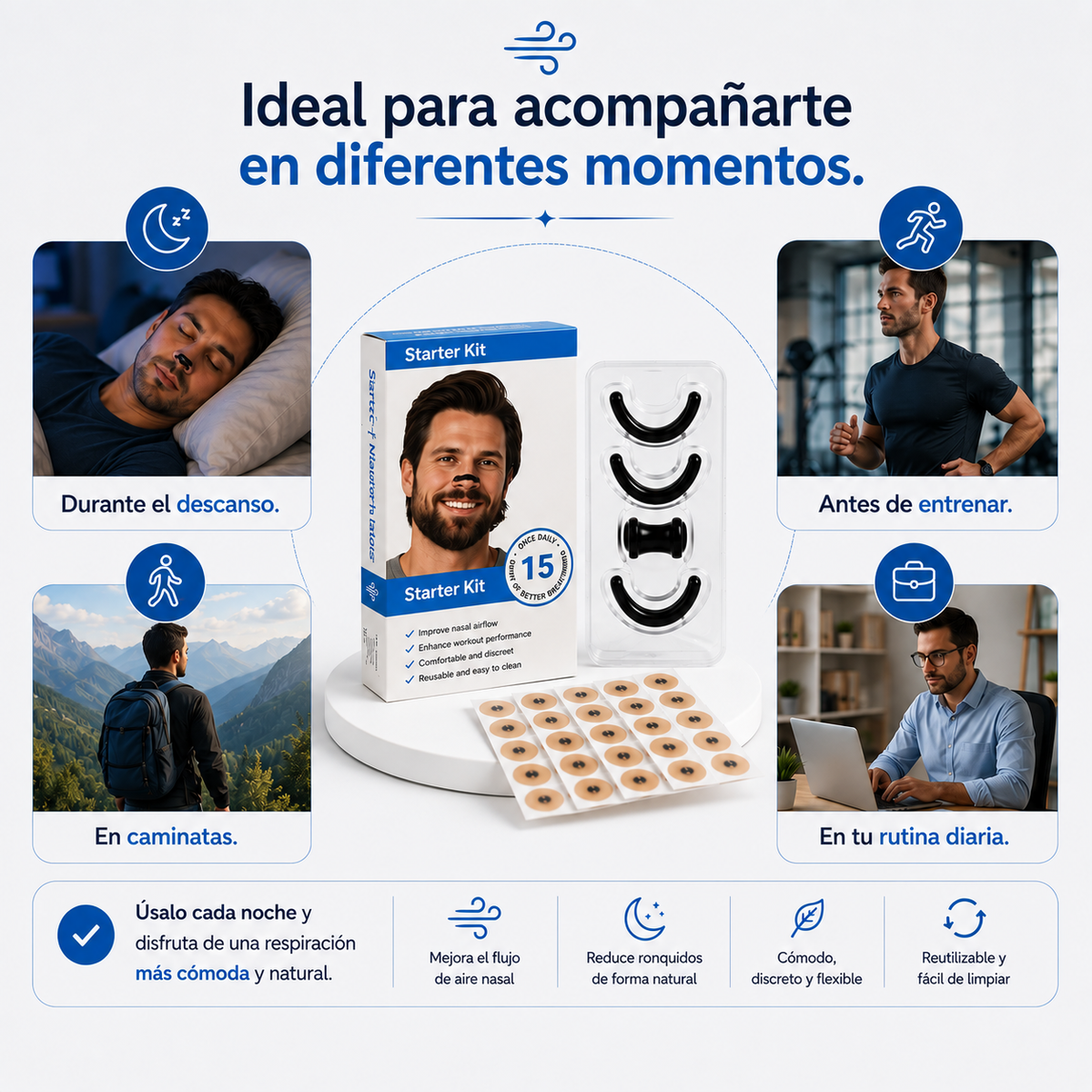 Kit de Respiración Nasal Magnética